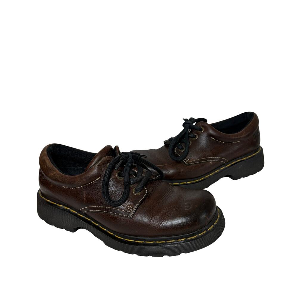VTG Dr. Martens Shoes Oxfords Preppy Brown Leather Lace Up Mens Casual Comfort 8
